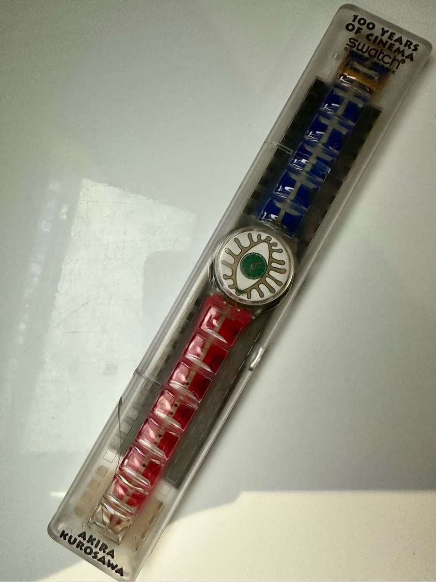 1995 MINT VINTAGE SWATCH ARTISTS EIGA-SHI GZ141 BY AKIRA KUROSAWA `100 YEARS OF CINEMA` WATCH