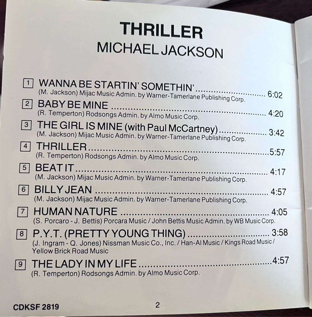 Thriller - Michael Jackson (CDKSF 2819)