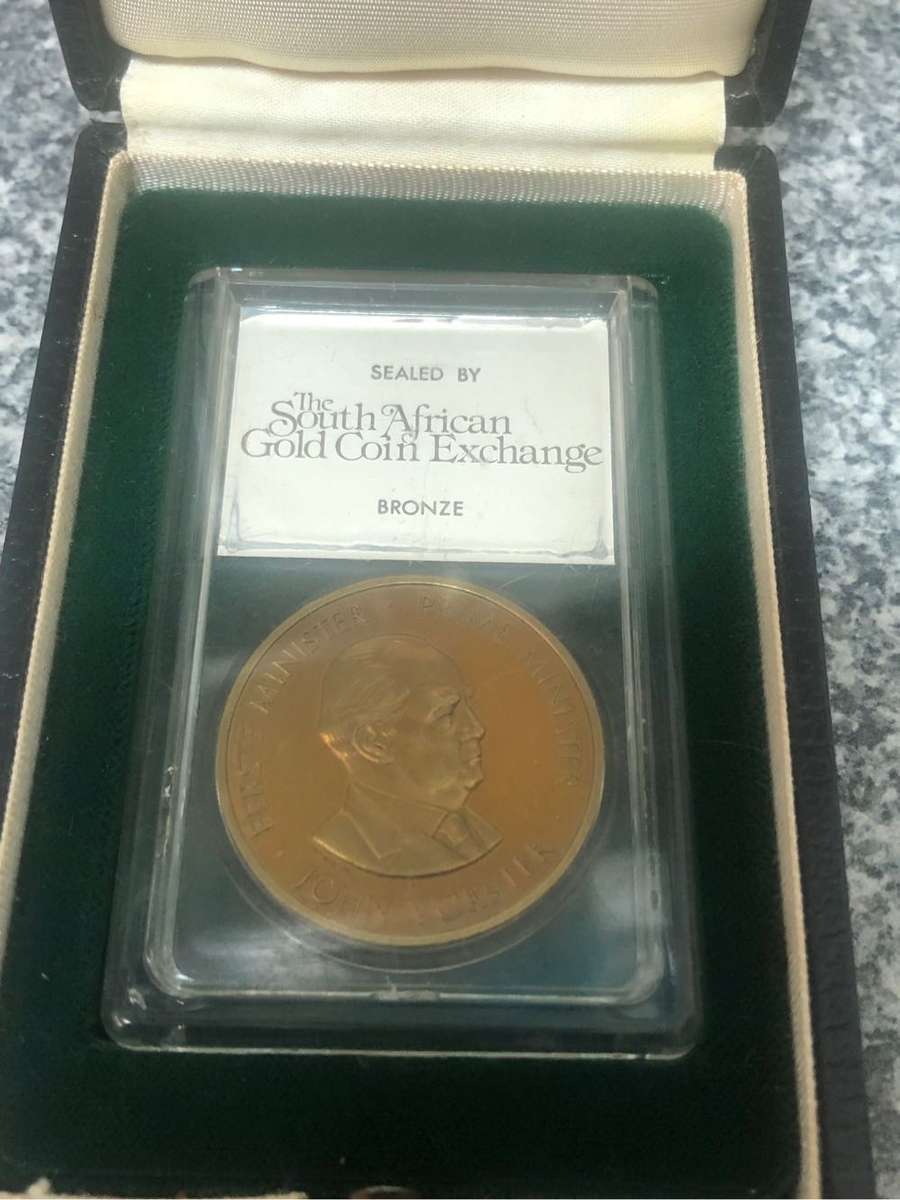 John Vorster coin in bronze
