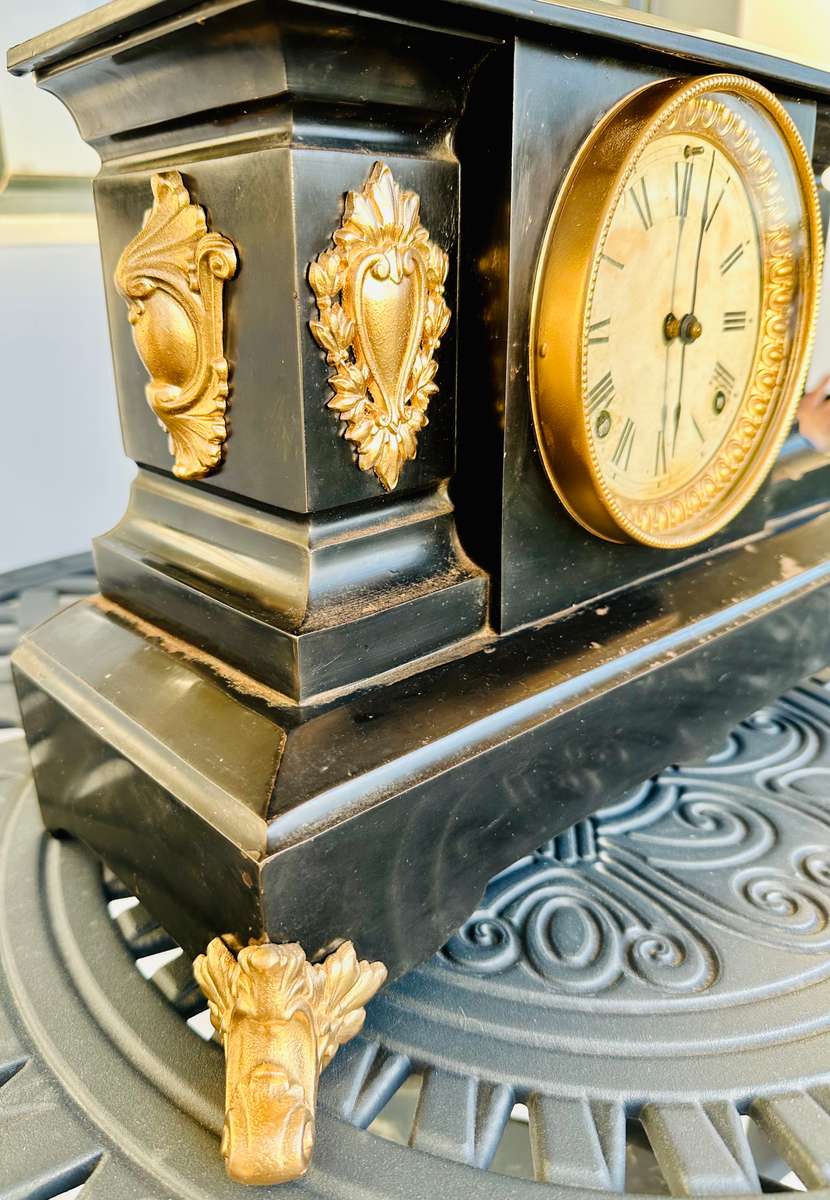 Ansonia Cast Iron Mantel Clock circa Late 1800s