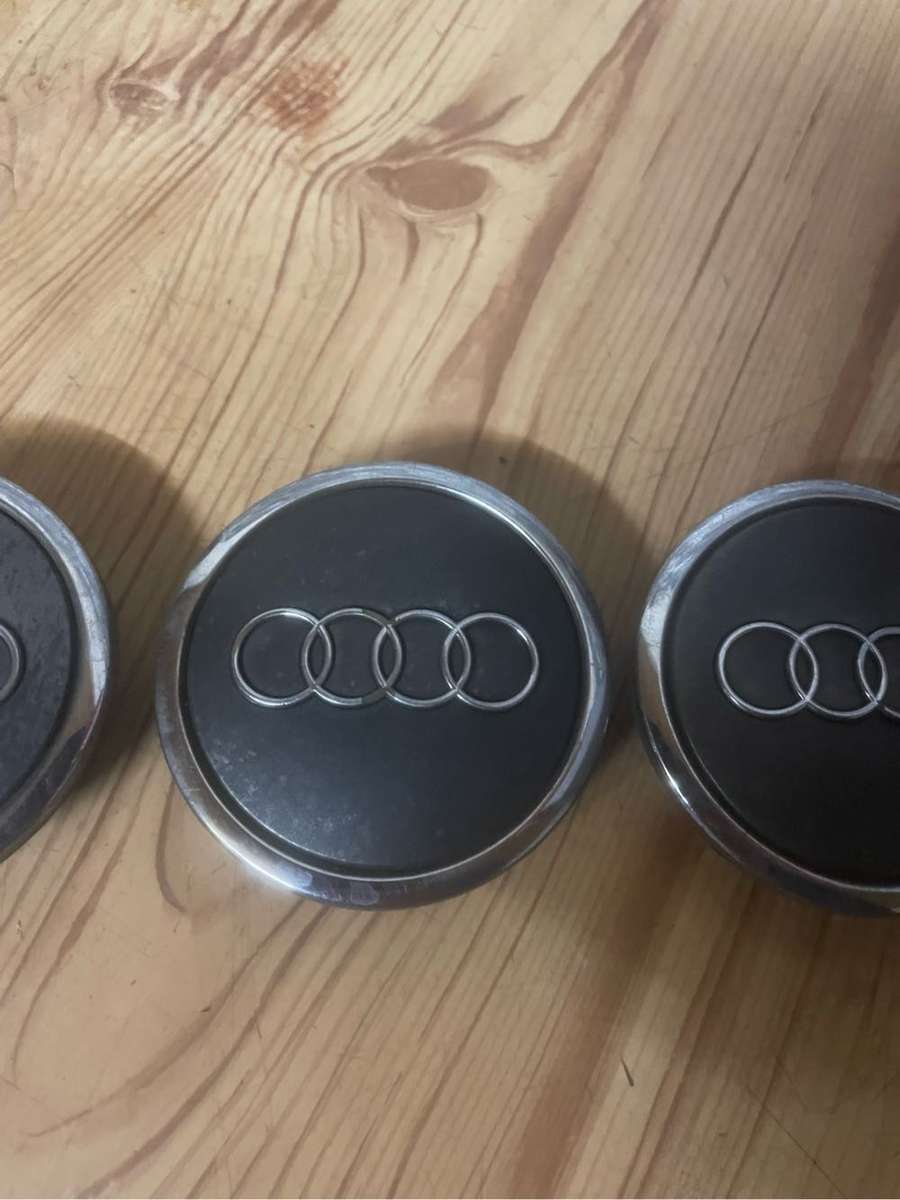 Audi 63mm Grey Mag Center Caps set of 4** Good Condition**