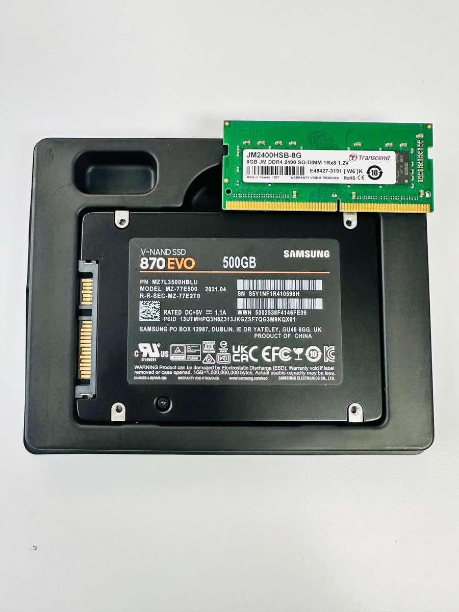 Laptop Upgrade Kit - SAMSUNG EVO 870 500GB SSD + 8GB DDR4 2400Mhz RAM