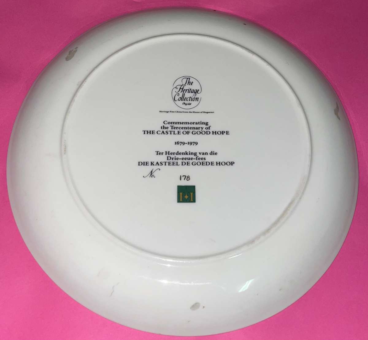 Vintage Sale - 2 Heritage Fine China - The Castle of Good Hope