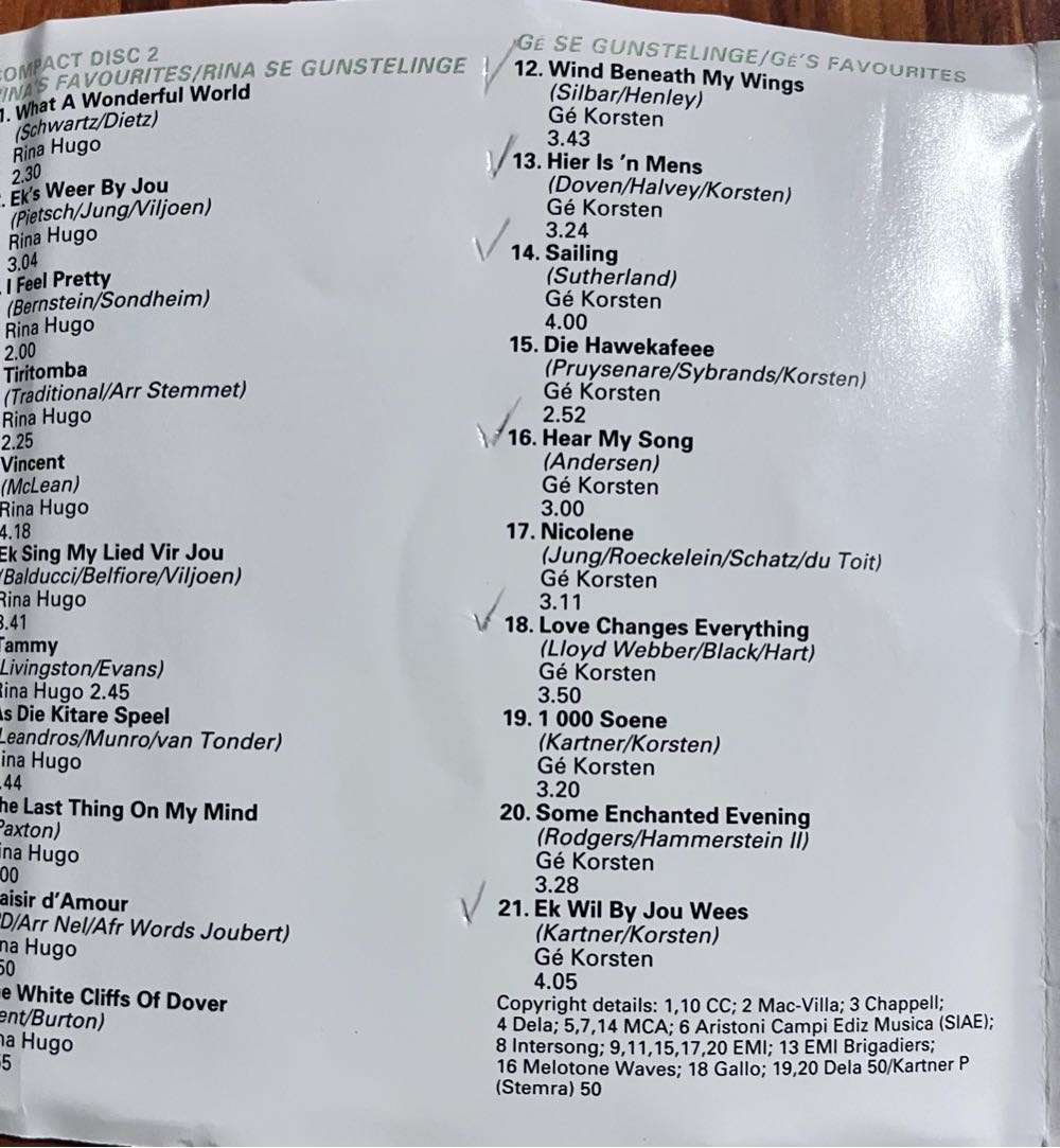 4CD set Rina Hugo & Gé Korsten (Readers Digest)