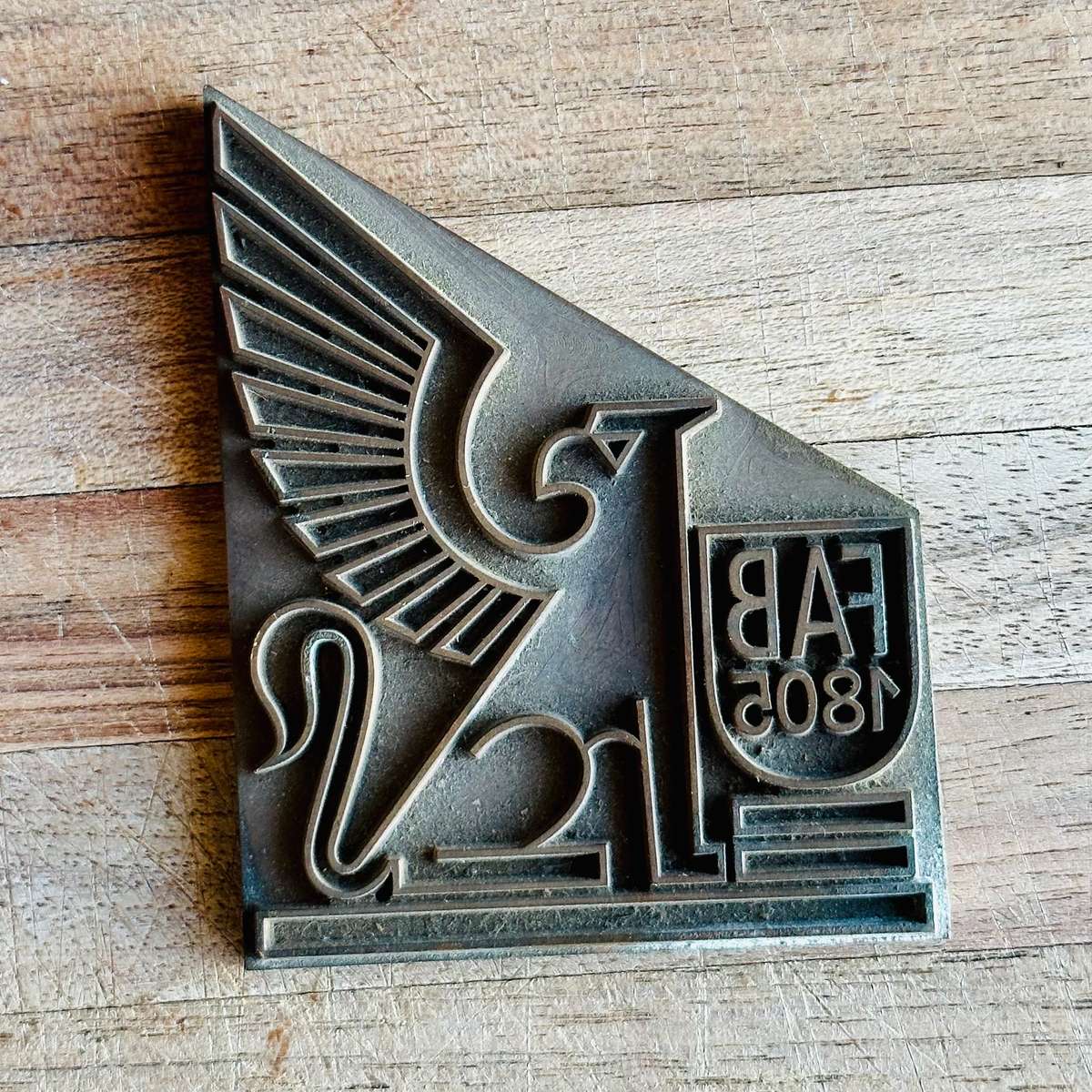 Vintage F. A. Brockhaus Brass Printing Plate BOOK COLLECTOR`S ITEM!