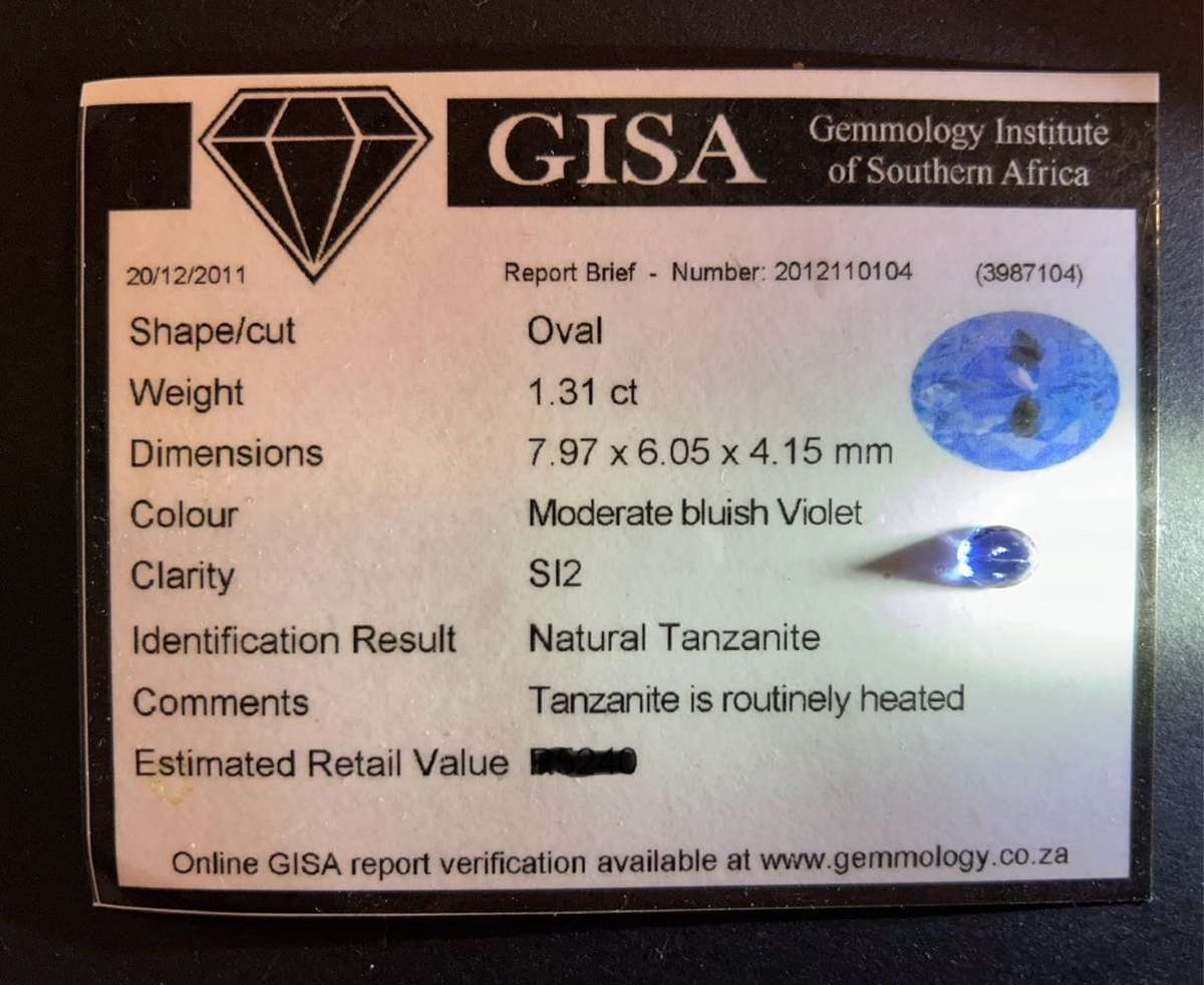 Stunning natural 1.3ct tanzanite.
