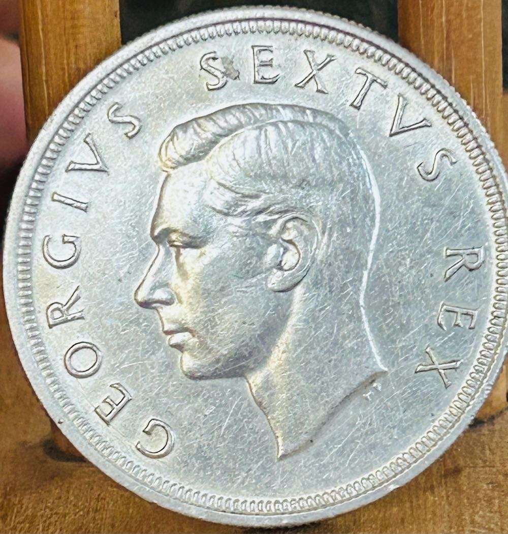 S A UNION SILVER 5 SHILLINGS 1948 VERY GOOD CONDITION CROWN SILVER 80% - NUMOROUS ERRORS