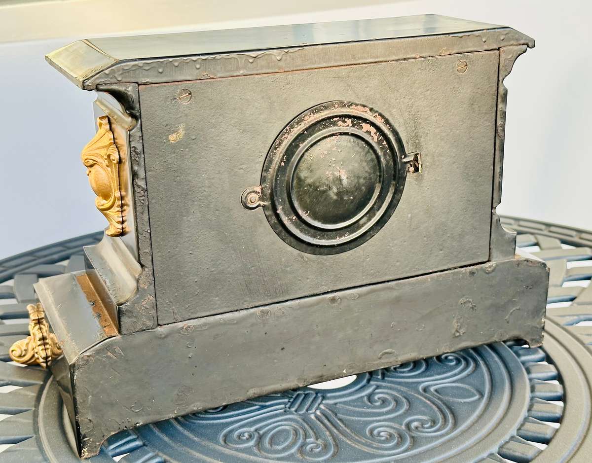 Ansonia Cast Iron Mantel Clock circa Late 1800s