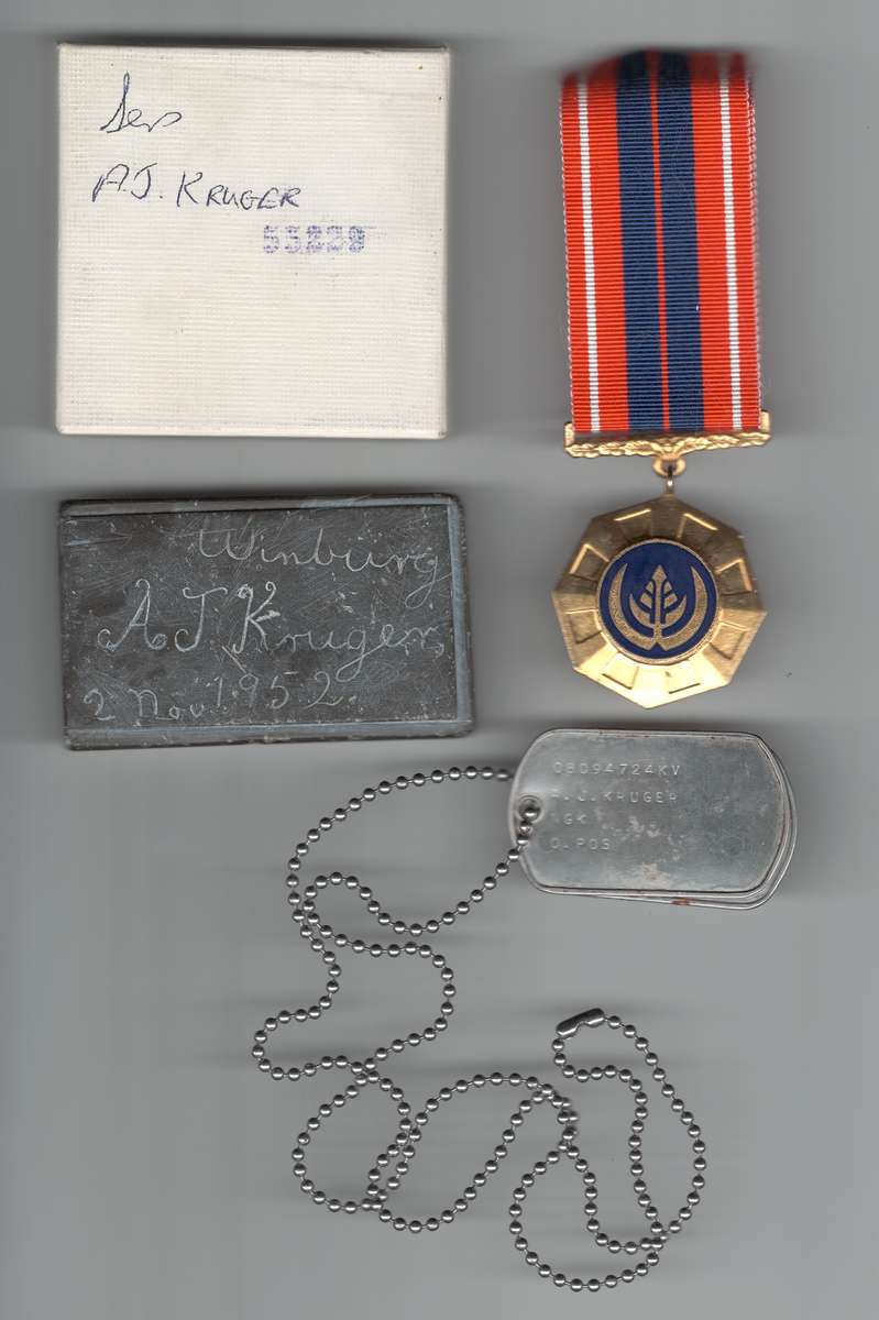 President Paul Kruger Family Member Militaria - Sersant AJ Kruger S.A. DEFENCE FORCE