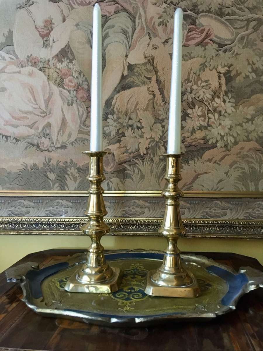 Antique brass candlesticks (not matching)