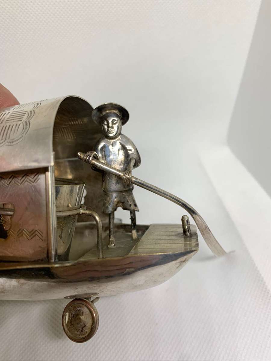 Silver plated oriental cruet set