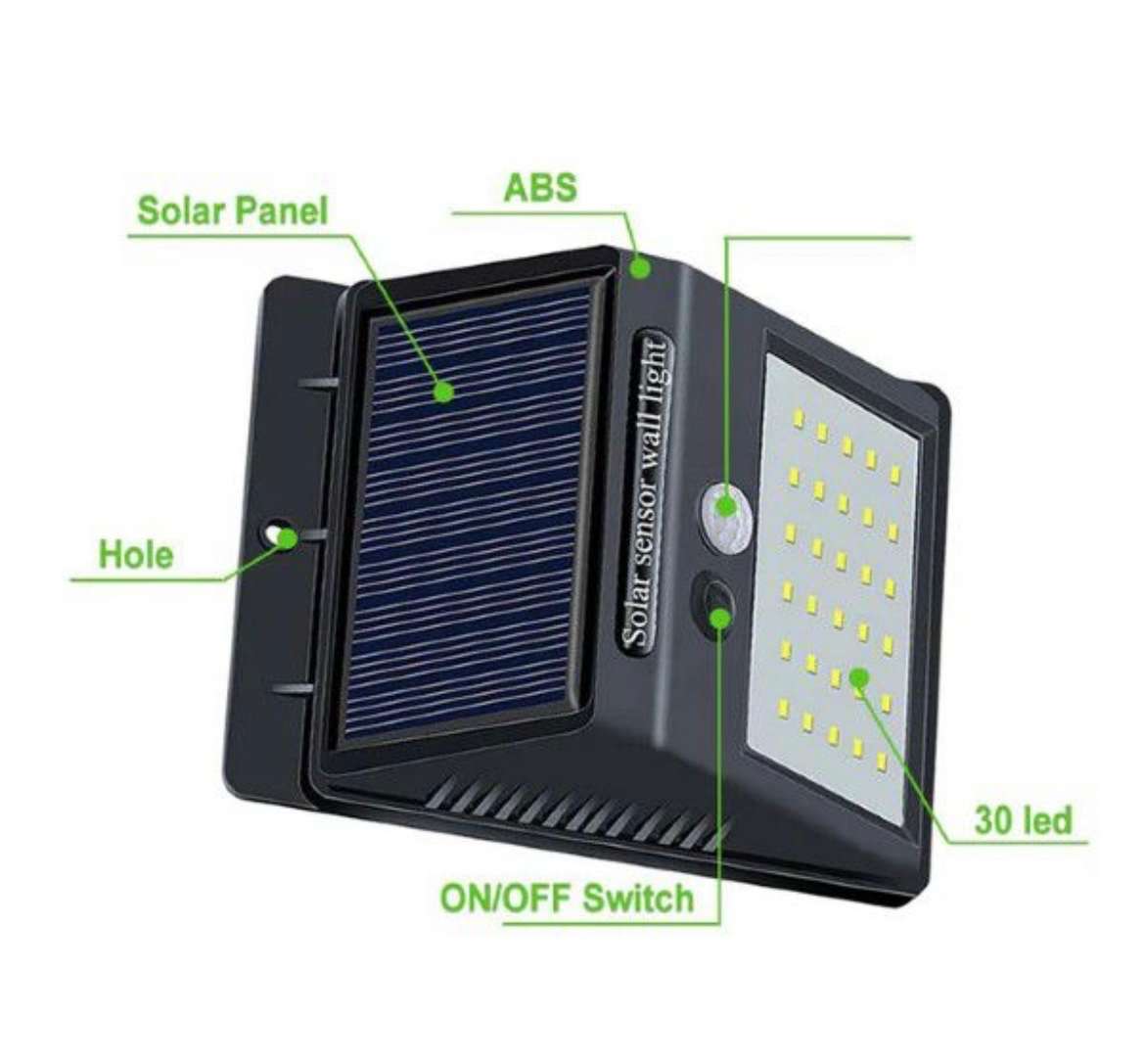 SOLAR POWERED LED WALL LIGHT with night sensors