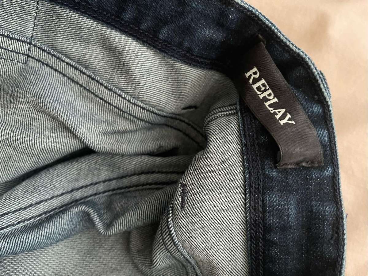 Replay anbass dark blue jeans size 32 medium great condition