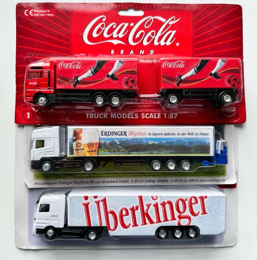 COCA COLA COLLECTOR TRUCK 1:87 SCALE -  + 2 MORE COLLECTIBLE TRUCKS