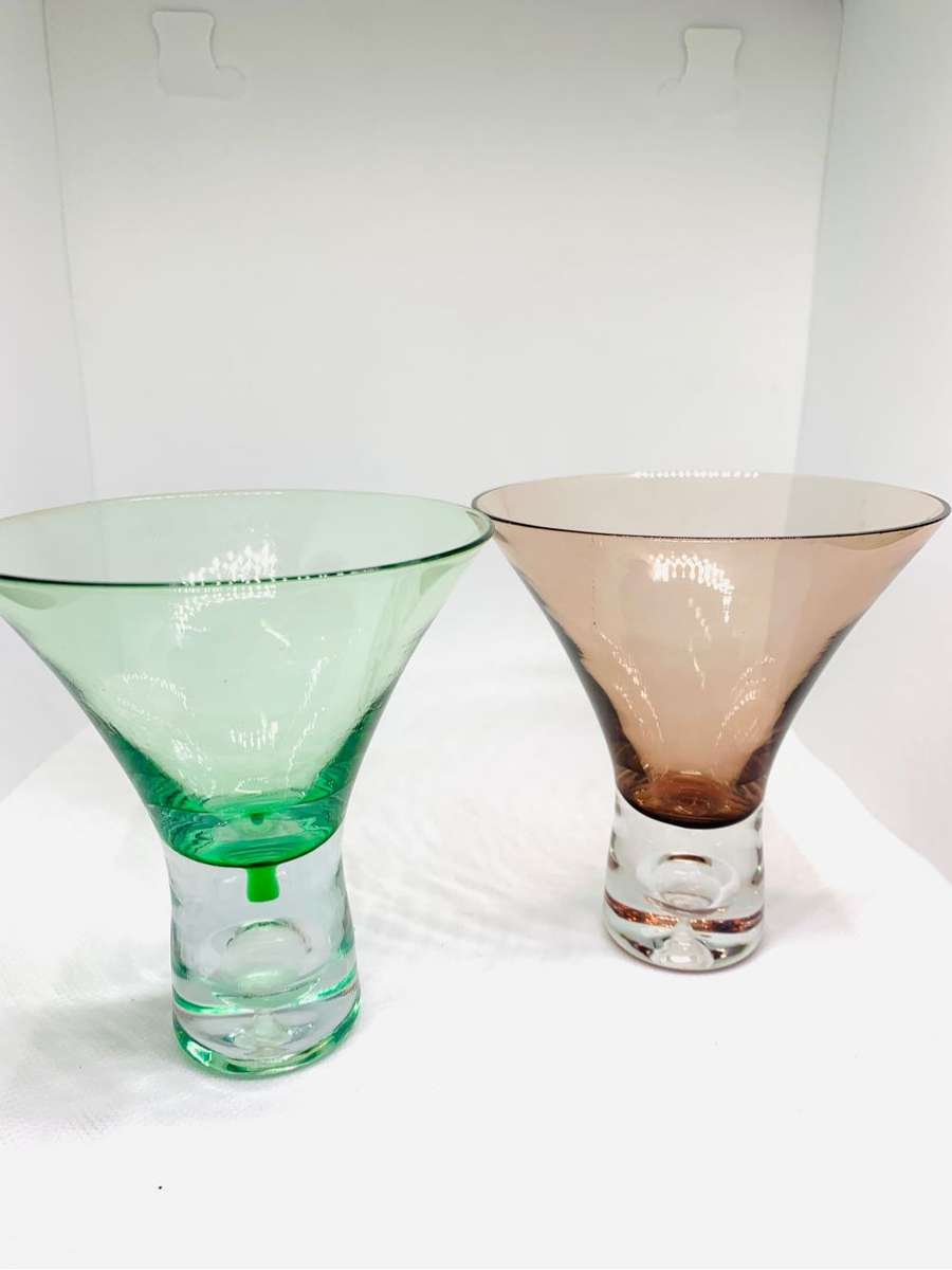 Pair of coloured drinking glass