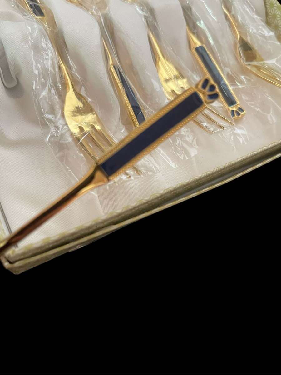 Eetrite 24 carat gold plated cake forks