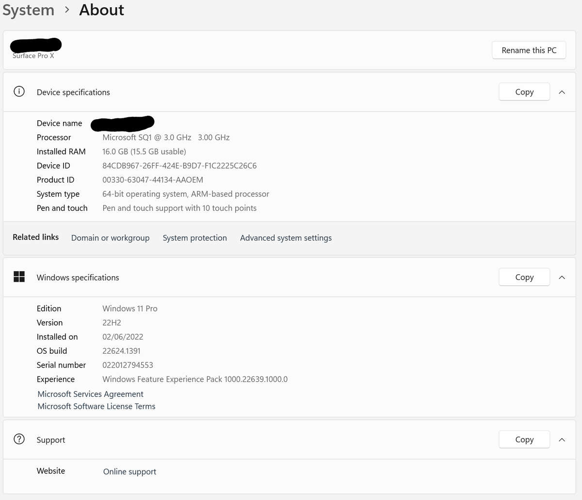 Microsoft Surface Pro X (16GB RAM 512GB STORAGE)