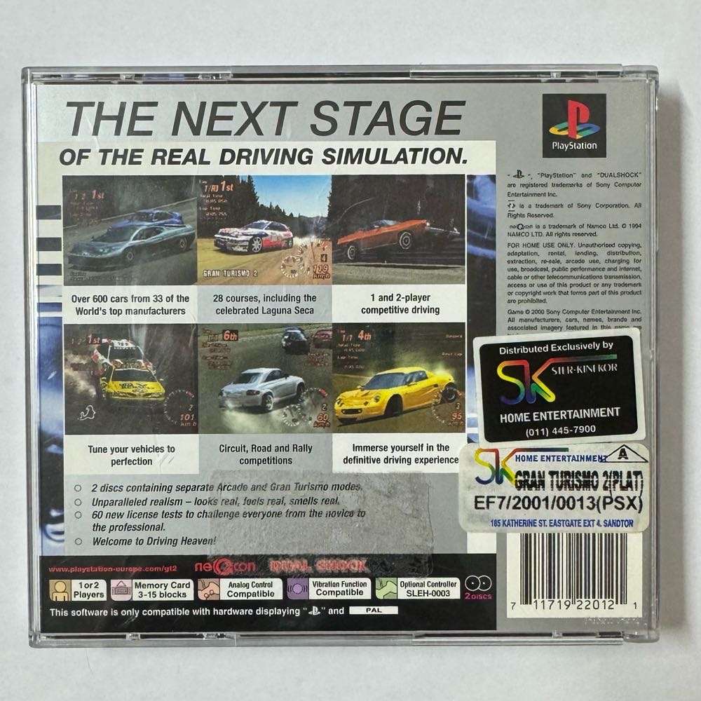 Playstation 1 : Gran Turismo 2 Platinum with owners manual