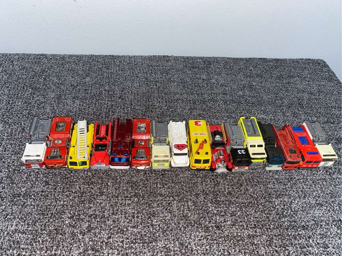 Massive Collection of Vintage Die Cast Fire Trucks 16 in total
