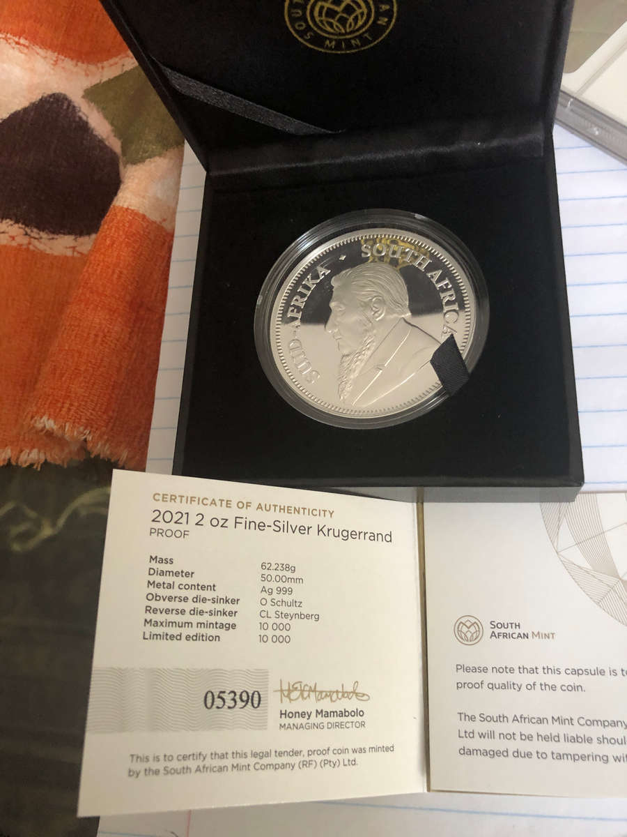 2oz  Proof Silver Kruger Rand