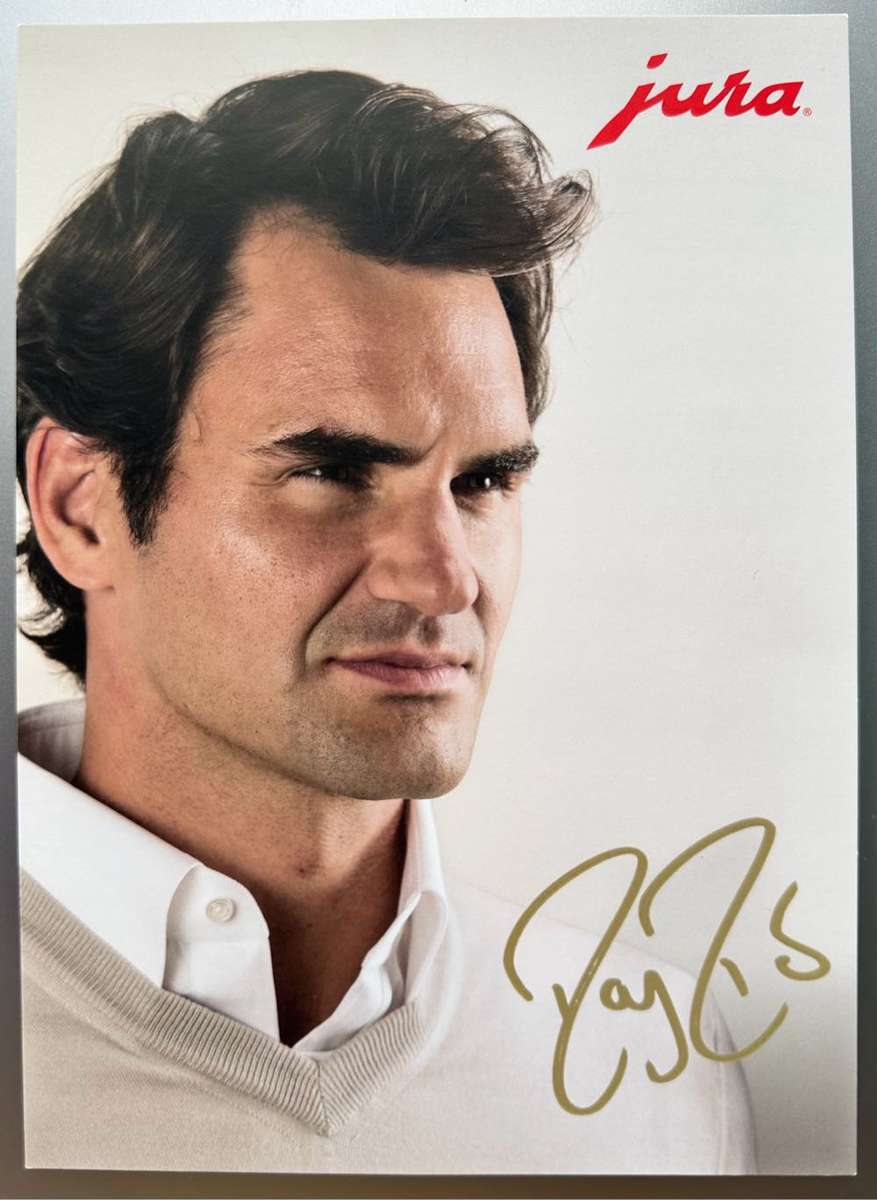 AUTHENTIC AUTOGRAPH BY ROGER FEDERER - ON RF JURA CARD