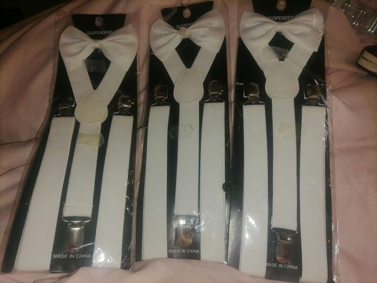 3 packets of suspenders and bowties for prom or wedding