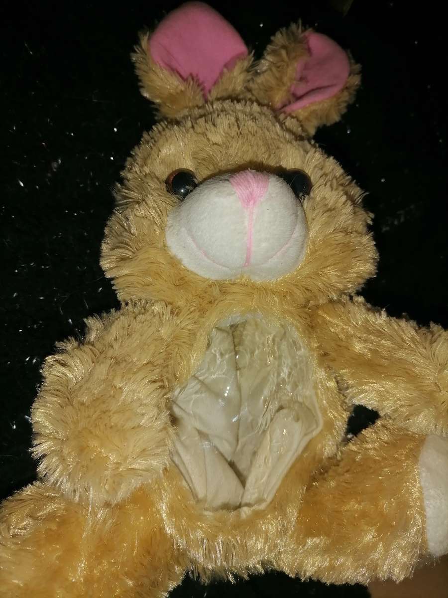 Easter bunny with zip to place sweets in