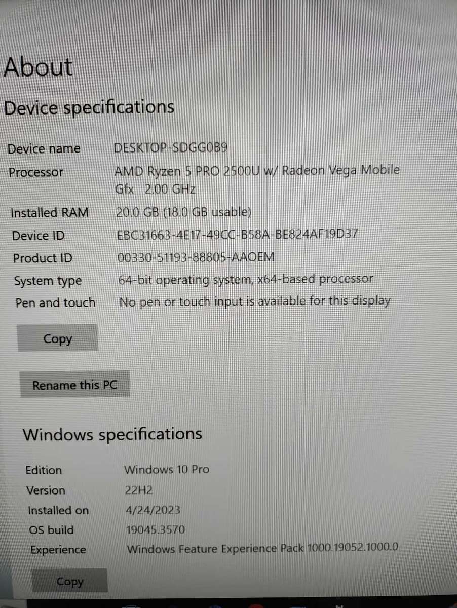 Dell Latitude 5495 14" Laptop AMD Ryzen 5 Pro 2 GHz 20 GB 256 GB SSD W10P FHD