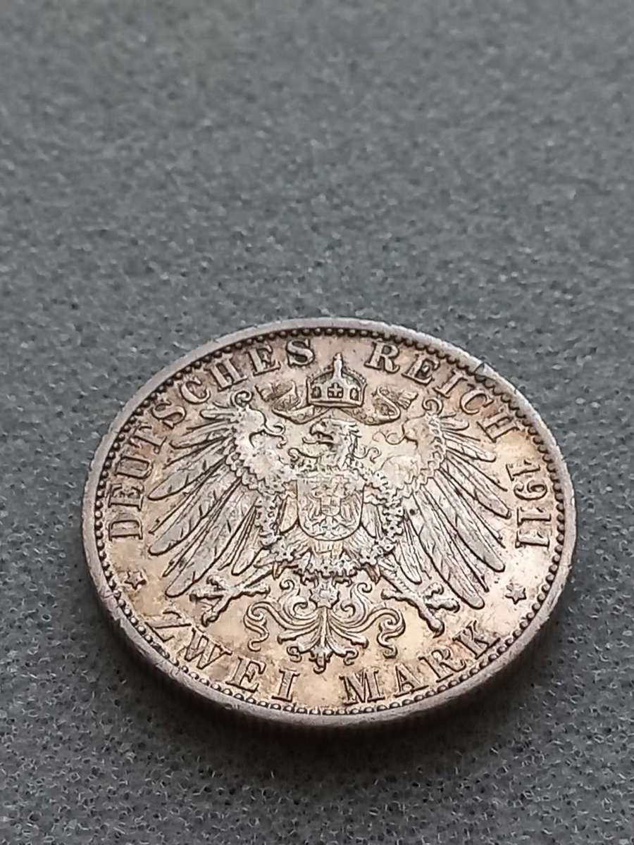 1911 Germany Zwei Mark. Beautiful condition