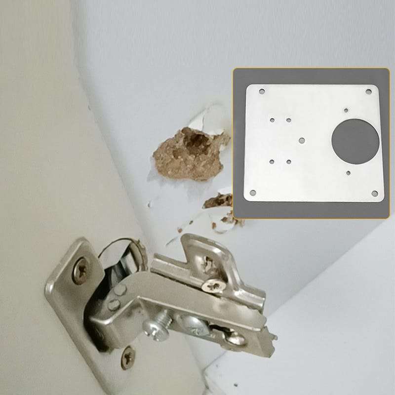 Cupboard hinge repair plates