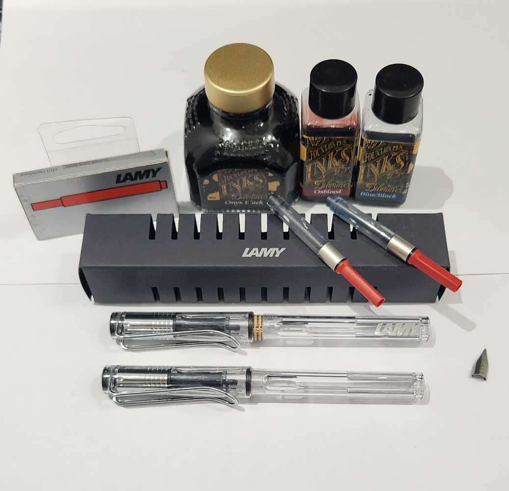 Set of Lamy Vista fountain pens