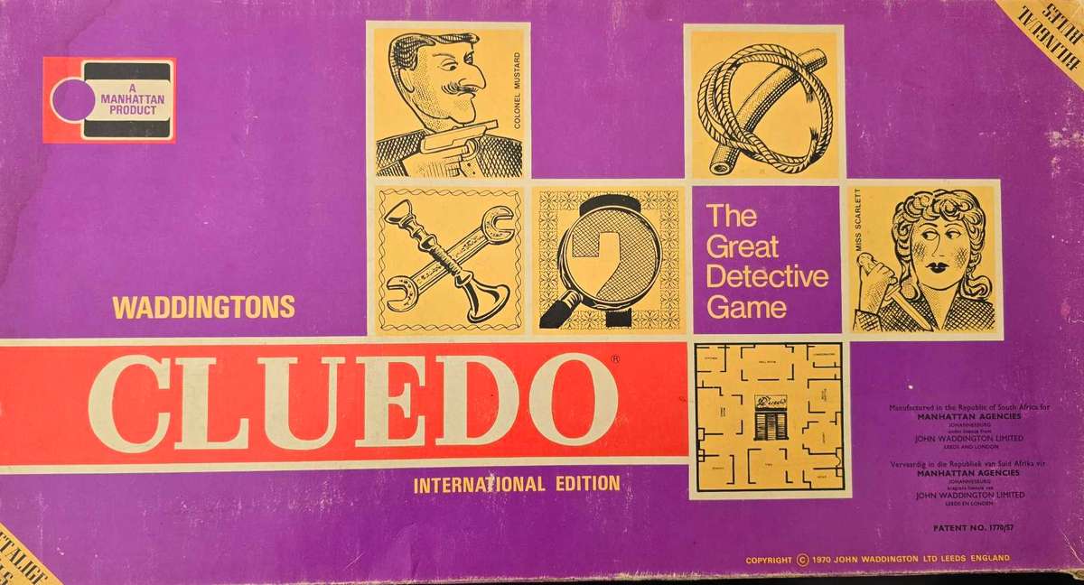 Vintage Cluedo bilingual SA 1970 edition
