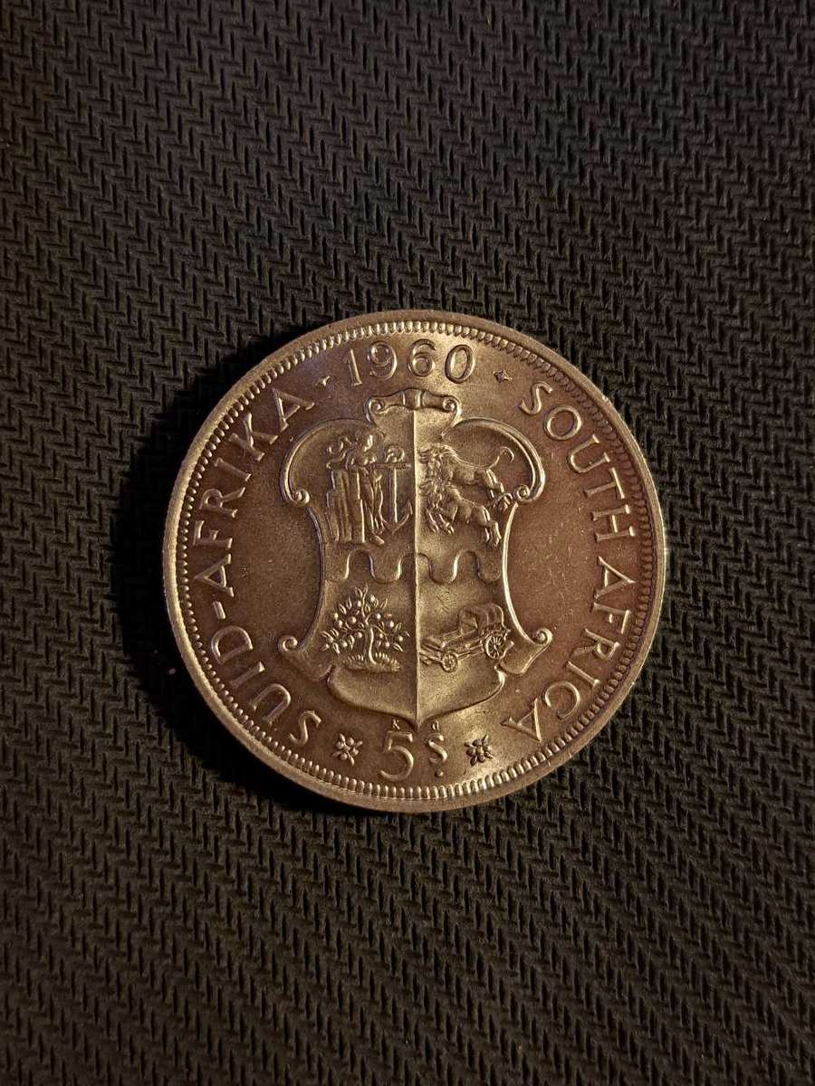 1960 Silver 5 Shilling coin