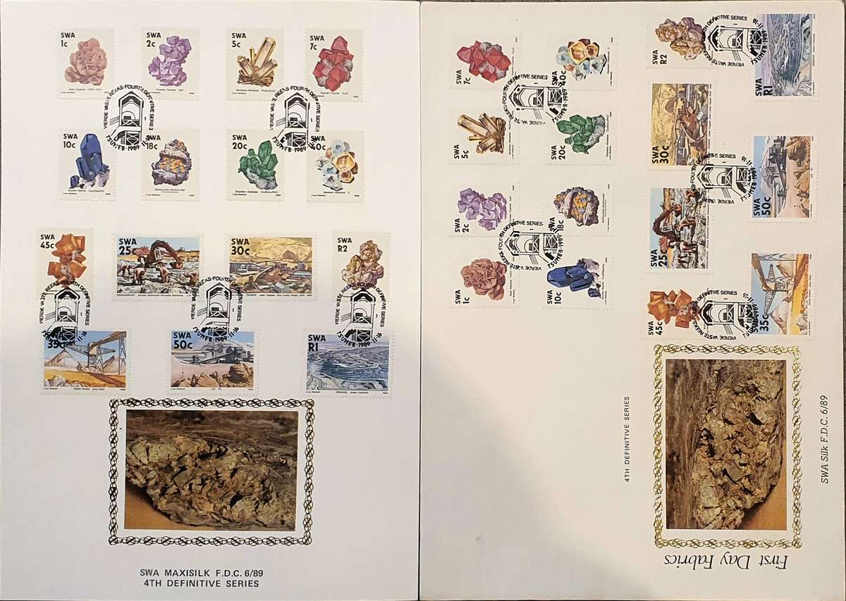 South West Africa silk post cards 1989