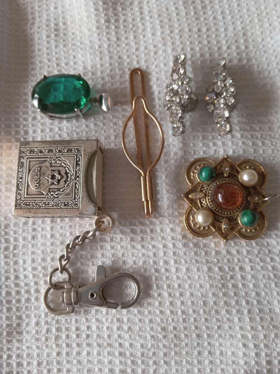 Job Lot Of Costume Jewellery And A Hebrew Prayer Book Keyring??