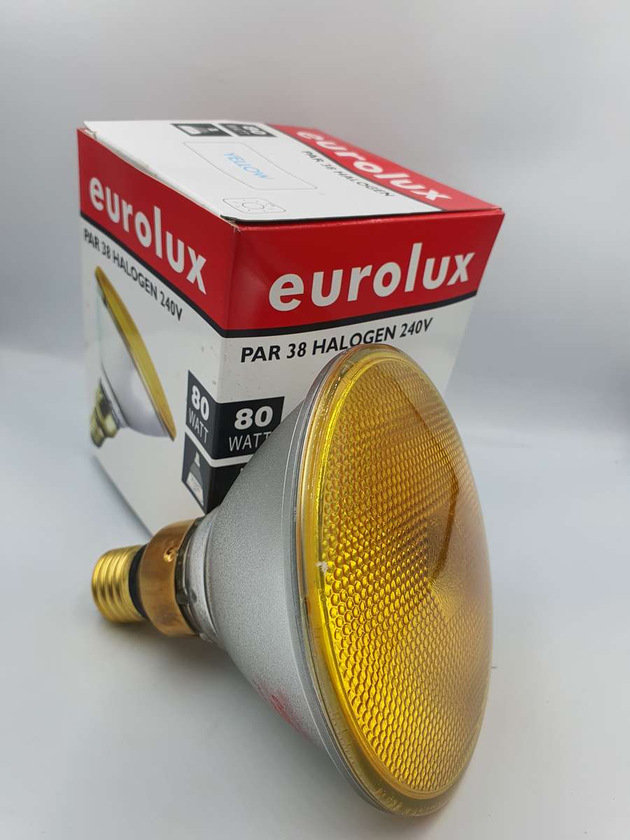 Eurolux PAR 38 Halogen 240v Yellow 80W