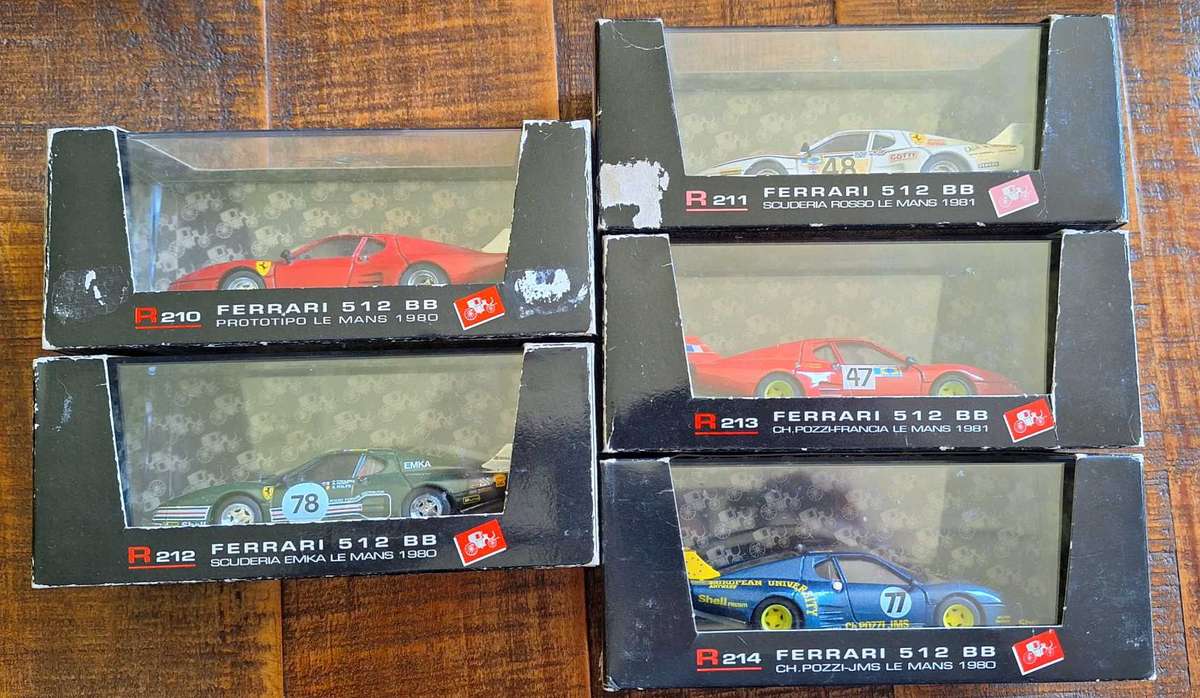 Set of 5 Brumm Le Mans Ferrari 512 Car Models