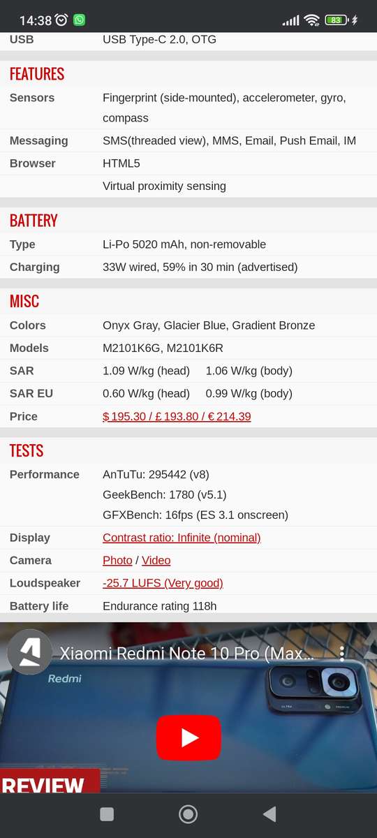 Xiaomi redmi note 10 pro