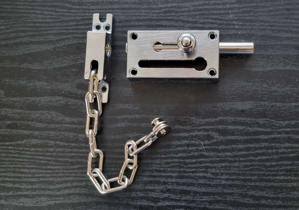 Slide Bolt Latch lock with anti theft chain