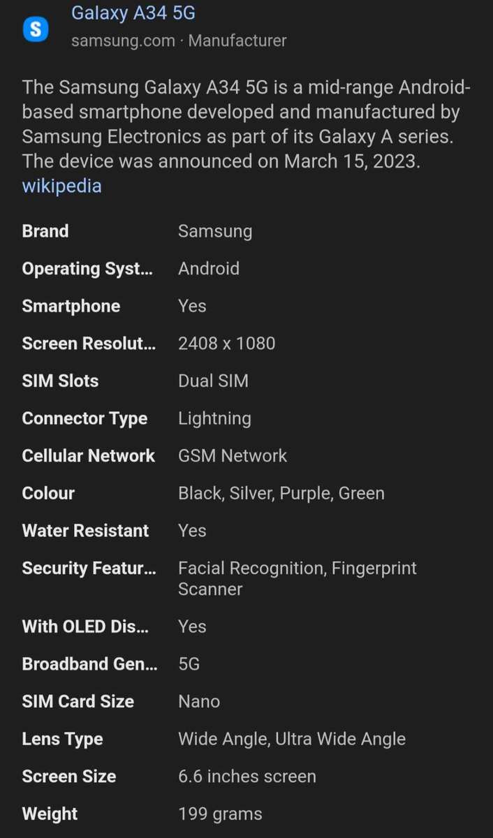 Brand new Black Samsung A34 5g. 128GB