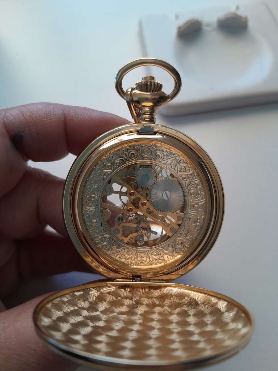 Rotary Skeleton pocket watch