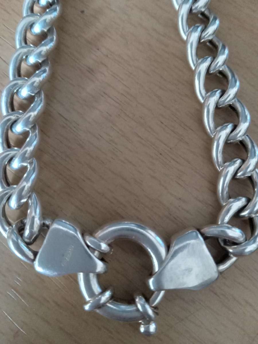 Sterling Silver Curb Link Bracelet With Signoretti Clasp