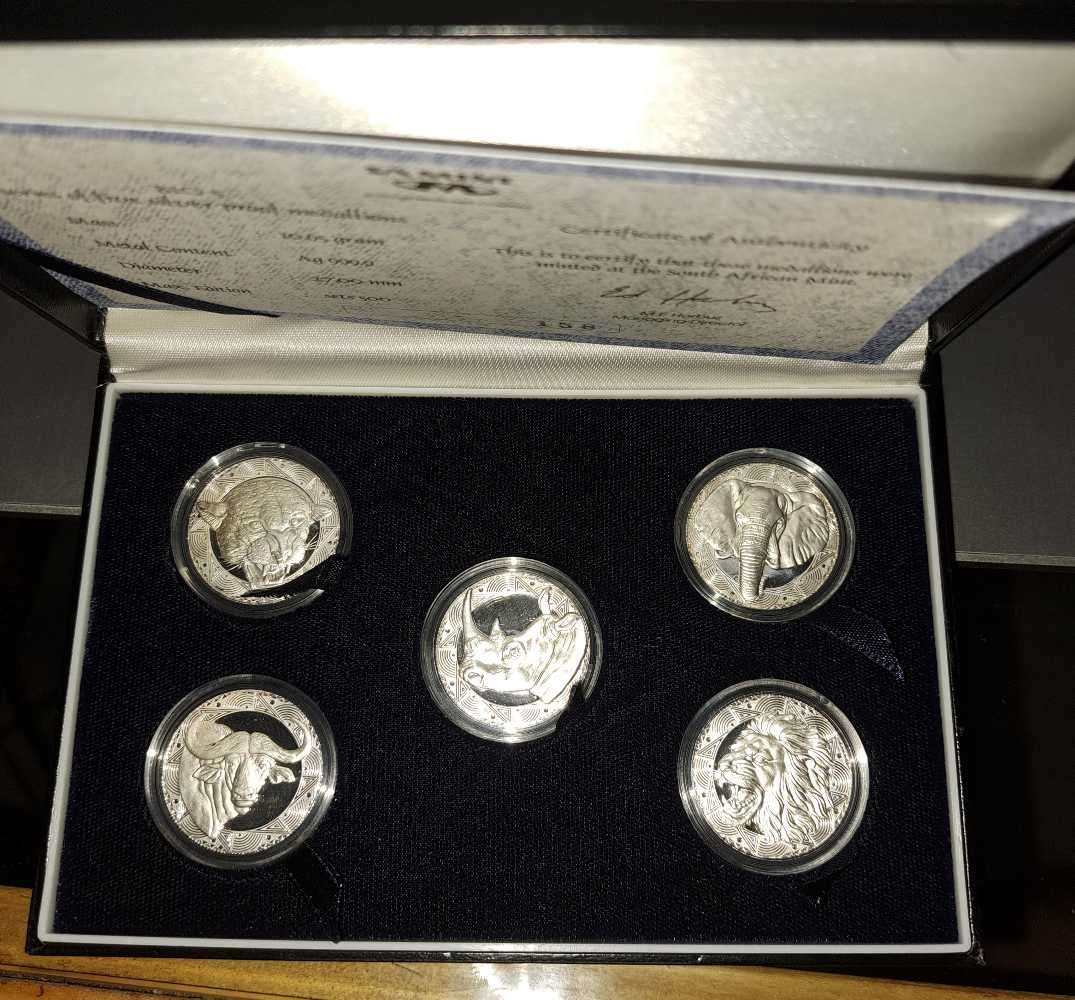 SA BIG 5 silver medallion proof set