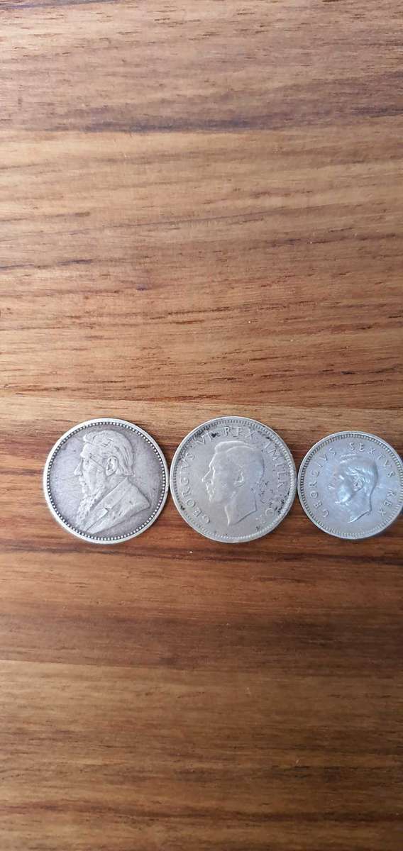 Rare , Antique 1924 Sterling silver Coin holder with Three rare coins !!