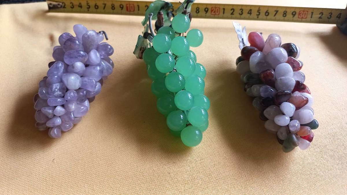 Vintage semi precious stone grape clusters