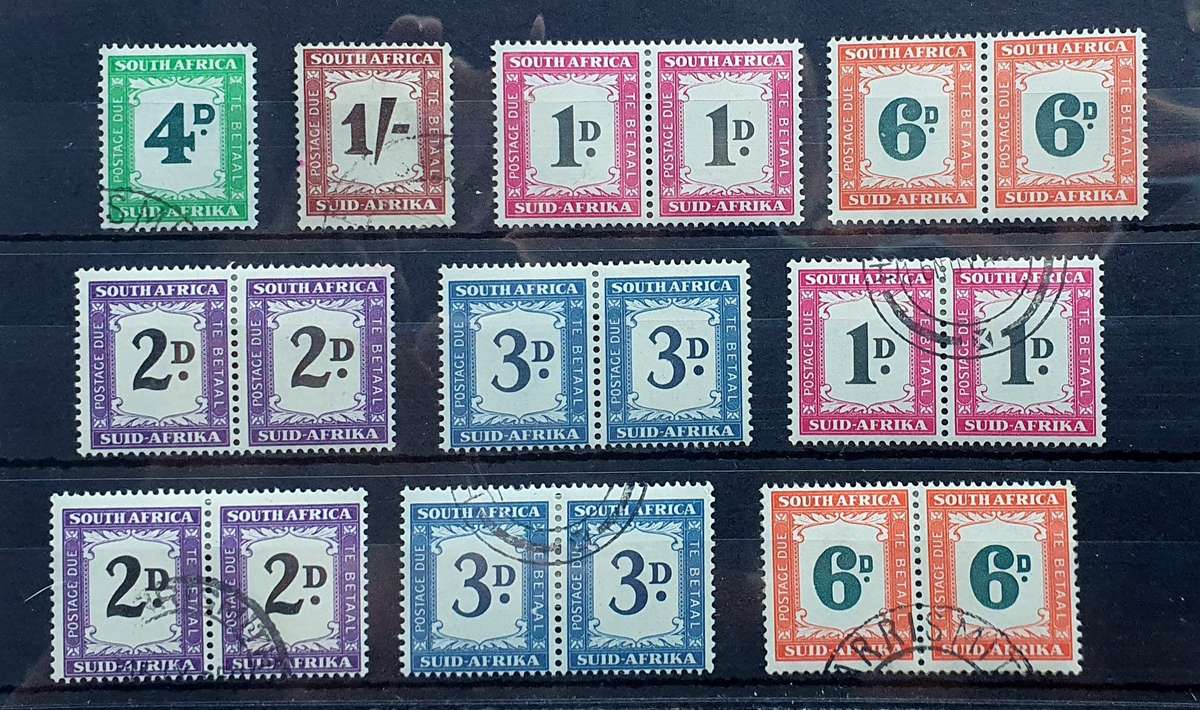 Union of South Africa postage due stamps mint and used to 1's