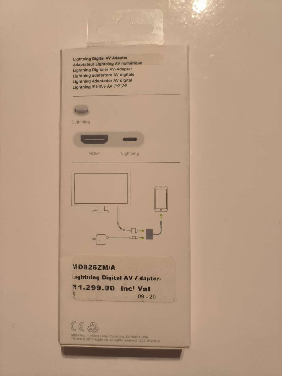 Apple Lightning to Digital AV (HDMI) Adapter