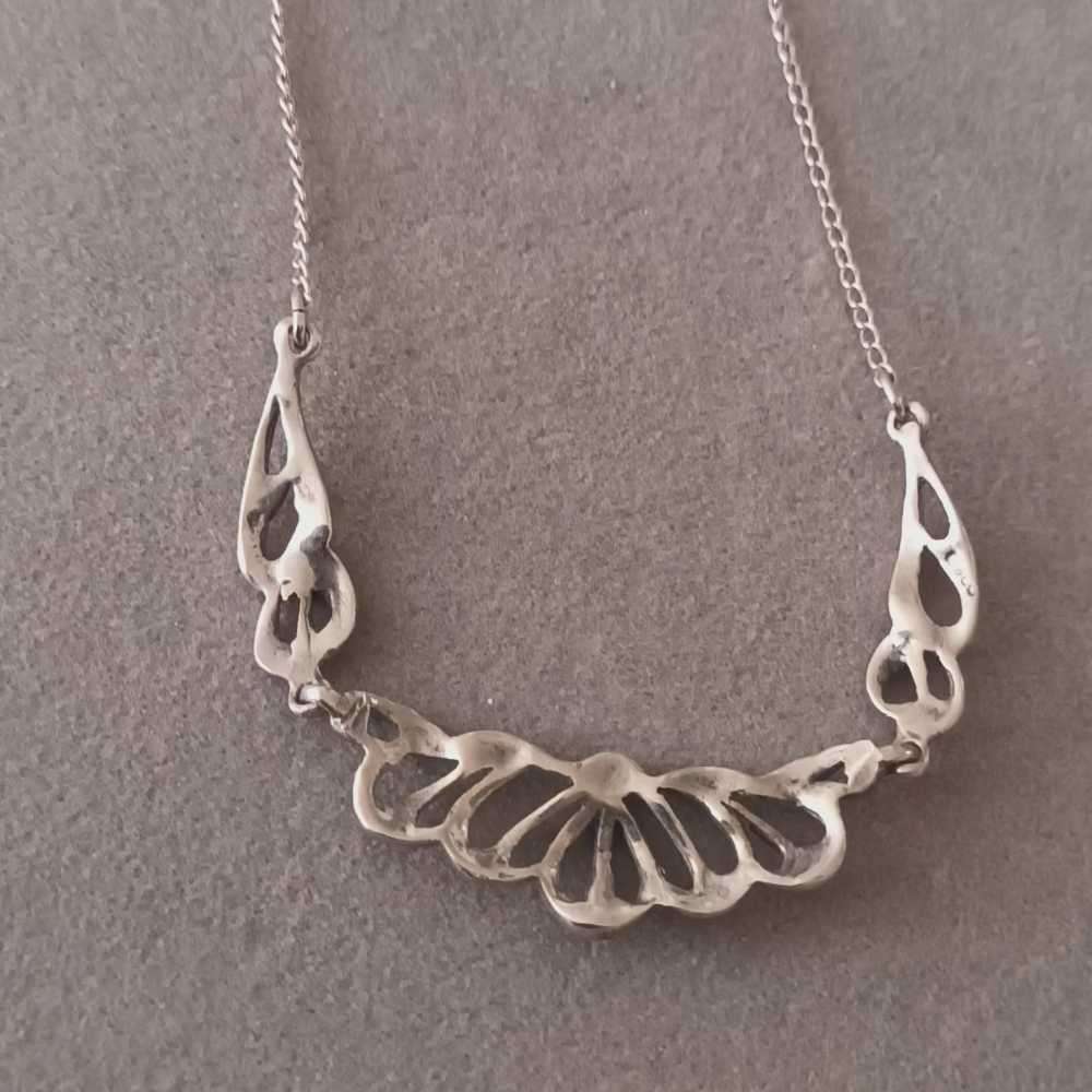 Lovely Sterling Silver  & Marcasite Vintage Necklace.