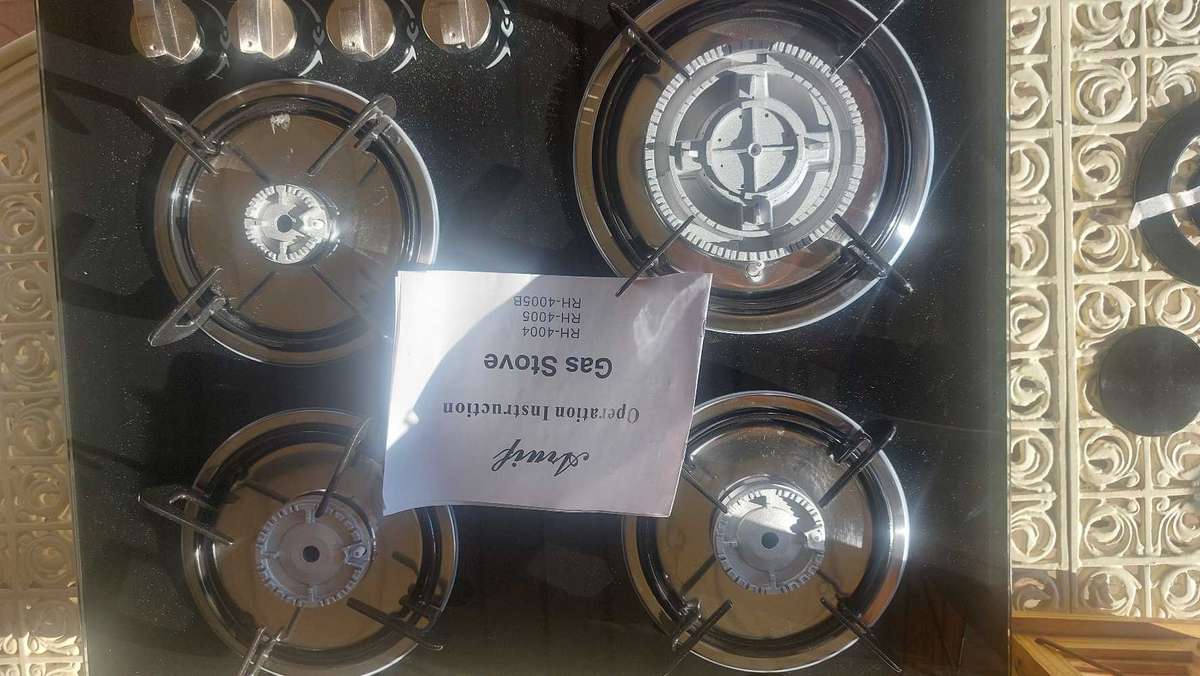 Aruif Built-In Tempered Glass Countertop 4 Burner Gas Hob 600mmx510mm