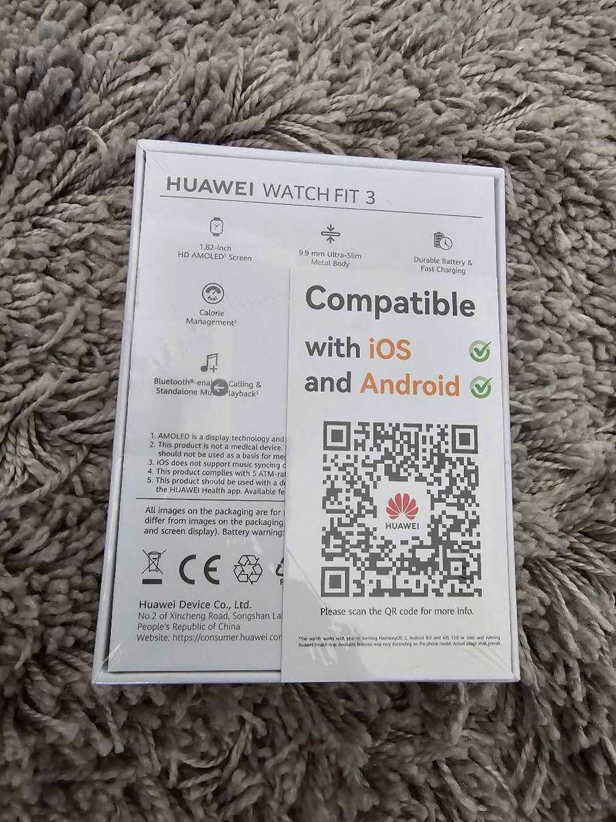 New - Huawei Watch Fit 3  43mm Black